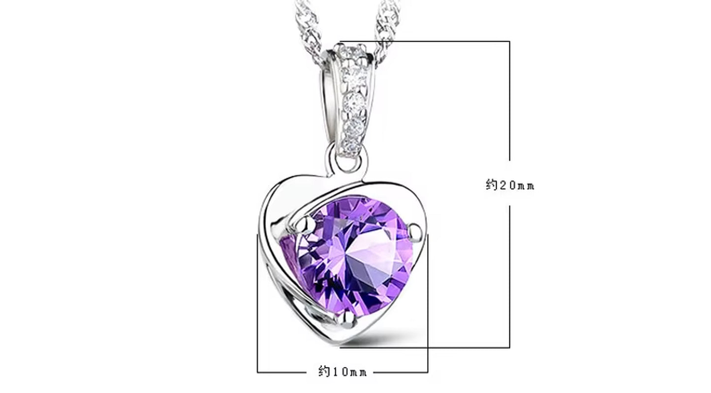 100% Moissanite Necklace 925 Sterling Silver 2CT Heart Cut Diamond Solitaire Pendant Necklace for Women Men Promise Gift Jewelry