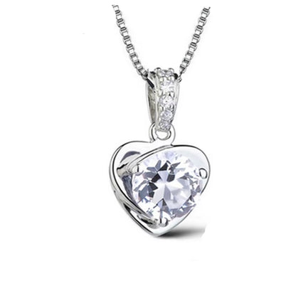 100% Moissanite Necklace 925 Sterling Silver 2CT Heart Cut Diamond Solitaire Pendant Necklace for Women Men Promise Gift Jewelry